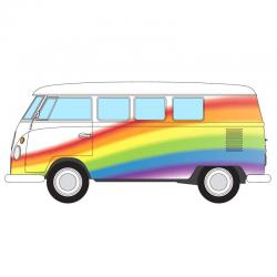 Campervan Volkswagen Peace Love and Rainbows - Imagen 1