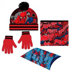 Conjunto gorro guantes braga cuello Spiderman Marvel - Imagen 1