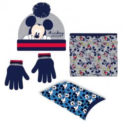 Conjunto gorro guantes braga cuello Mickey Disney - Imagen 1