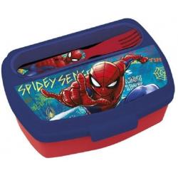 Sandwichera Spiderman Marvel y Cuchara,Tenedor - Imagen 1