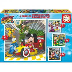 Puzzle Progresivo Mickey and the Roadster Racers Disney 12-16-20-25pzs - Imagen 1