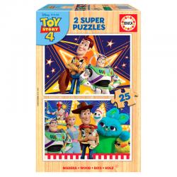 Puzzle Toy Story 4 Disney madera 2x25pzs - Imagen 1