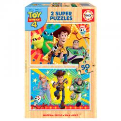 Puzzle Toy Story 4 Disney madera 2x50pzs - Imagen 1