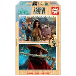Puzzle Raya y el Ultimo Dragon Disney madera 2x50pzs - Imagen 1