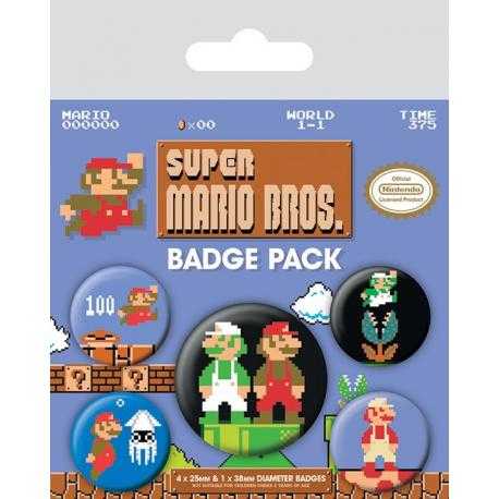 Super Mario Bros. Pack 5 Chapas