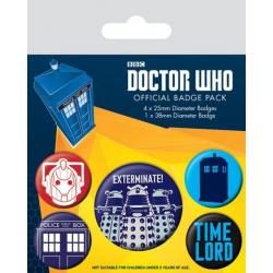 Doctor Who Pack 5 Chapas Exterminate
