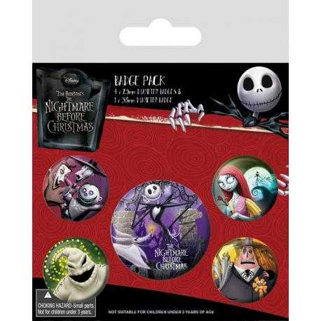 Pesadilla antes de Navidad Pack 5 Chapas Characters