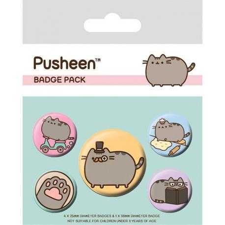 Pusheen Pack 5 Chapas Fancy