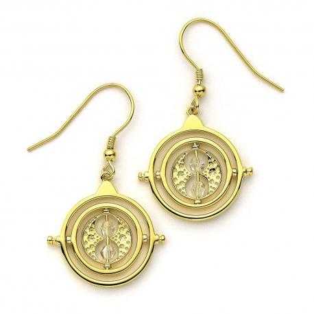 Harry Potter Pendientes Drop Giratiempo (chapado en oro) - Imagen 1