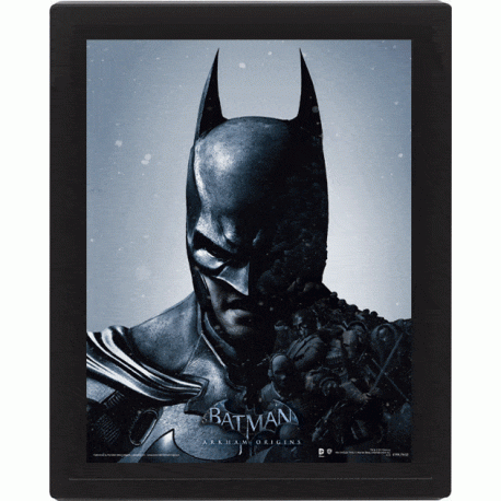 Batman Arkham Origins Set de 3 Pósteres Efecto 3D Enmarcado