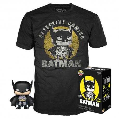 DC Comics POP! & Tee Set de Minifigura y Camiseta Batman Sun