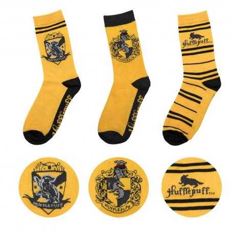Harry Potter Pack de 3 Pares de calcetines Hufflepuff - Imagen 1