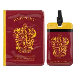 Harry Potter Etiqueta del equipaje & Estuche Pasaporte Set Gryffindor - Imagen 1