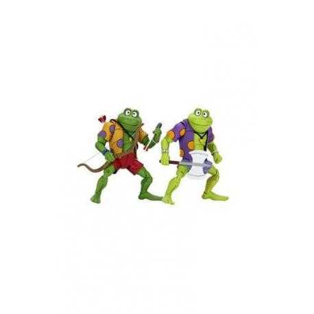 Tortugas Ninja Pack de 2 Figuras Genghis & Rasputin Frog 18 cm