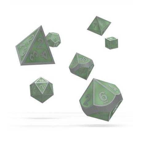 Oakie Doakie Dice Dados RPG-Set Metal Glow in the Dark - Druid's Blaze (7) - Imagen 1