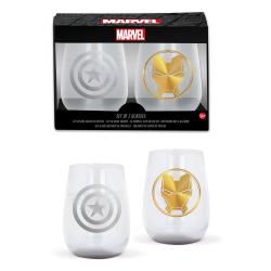 Marvel Vengadores Packs de 2 Vasos para Zumo Crystal Caja (6) - Imagen 1