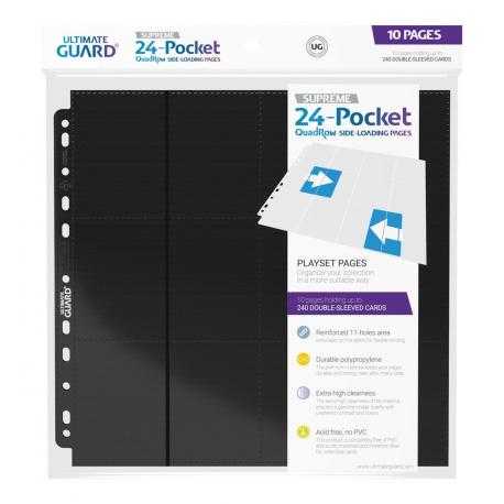Ultimate Guard 24-Pocket QuadRow Pages Side-Loading Negro (10)