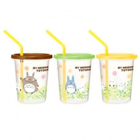 Set 3 vasos con pajita Mi Vecino Totoro - Imagen 1
