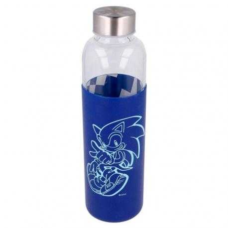 Botella cristal Sonic the Hedgehog funda silicona 585ml - Imagen 1