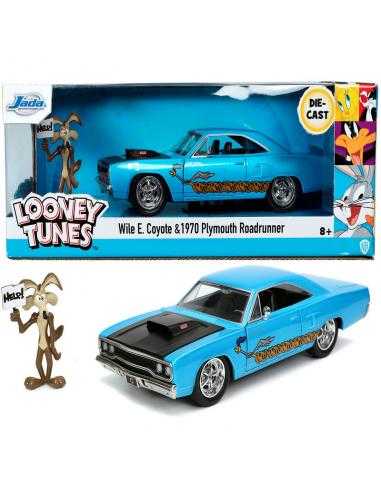 Set figura Coyote + coche Correcaminos Plymouth 1970 Looney Tunes - Imagen 1