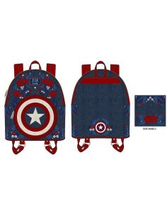 Marvel by Loungefly Mochila Captain America 80th Anniversary Floral Shield - Imagen 1