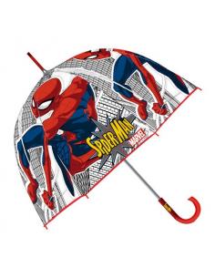 Paraguas Eva Transparente Burbuja Spiderman Marvel Manual 48cm. - Imagen 1