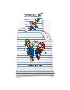Funda nordica Premium Mario y Luigi Super Mario cama 90 algodon - Imagen 1