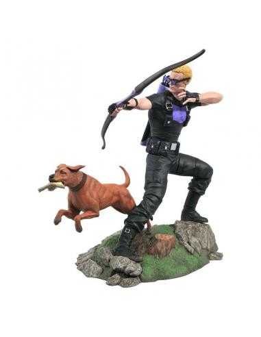 Estatua Diorama Ojo De Halcon + Perro Marvel Gallery Comic 23cm