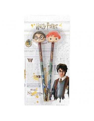 Blister 2 lapices con goma 3D Harry Potter - Imagen 1