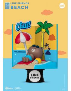 Line Friends Diorama PVC D-Stage Beach Closed Box Version 16 cm - Imagen 1