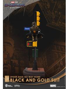 Spider-Man: No Way Home Diorama PVC D-Stage Spider-Man Black and Gold Suit Closed Box Version 25 cm - Imagen 1