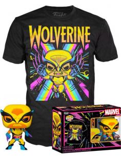 Marvel X-Men POP! & Tee Set de Minifigura y Camiseta Wolverine (Blacklight) talla M - Imagen 1