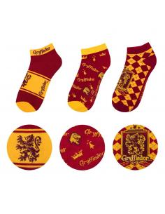Harry Potter Pack de 3 Pares de calcetines tobilleros Gryffindor - Imagen 1