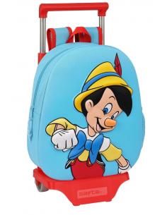 Mochila Con Carro 3D Pinocchio Disney 27x10x32cm - Imagen 1