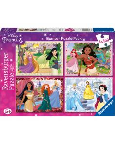 Puzzle Princesas Disney 4x100pzs - Imagen 1