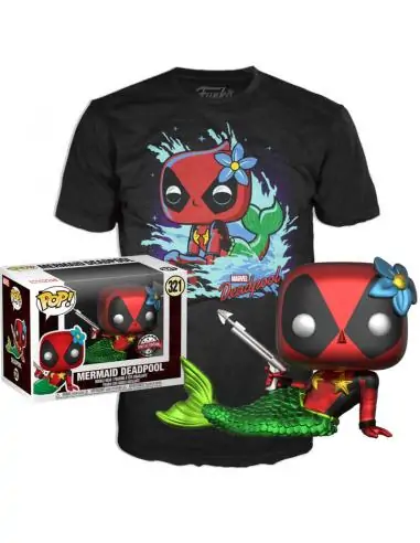 Set Funko POP & Tee Marvel Deadpool Mermaid Exclusive