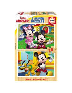 Puzzle Mickey y Minnie Disney 16pzs 2x16pzs - Imagen 1