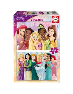 Puzzle Princesas Disney 2x100pzs - Imagen 1