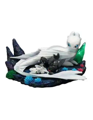 Cómo Entrenar A Tu Dragón Estatua Light Fury & Night Lights 36 cm - Imagen 1