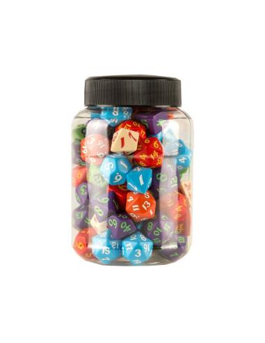 Tarro redondo de dados de RPG clásicos (80)