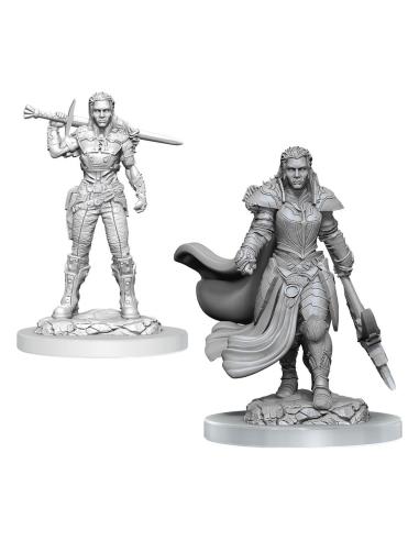 D&D Nolzur's Marvelous Miniatures Pack de 2 Miniaturas sin pintar Orc Fighter Female