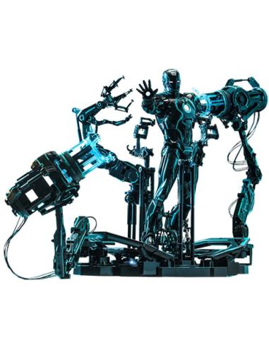 Iron Man 2 Figura 1/6 Neon Tech Iron Man with Suit-Up Gantry 32 cm