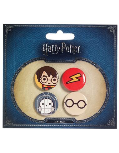 Harry Potter Pack 4 Chapas Cutie Harry Potter & Hedwig