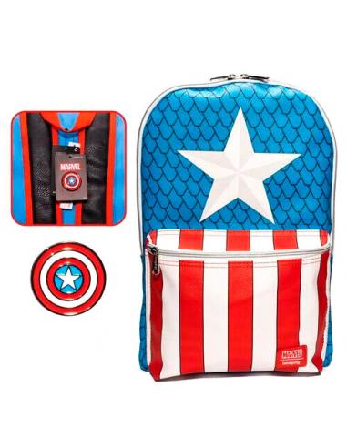 Mochila + pin Capitan America Marvel Loungefly 45cm