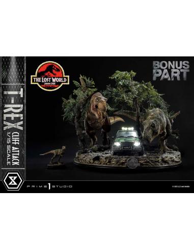 Jurassic World: The Lost World Estatua 1/15 T-Rex Cliff Attack Bonus Version 53 cm