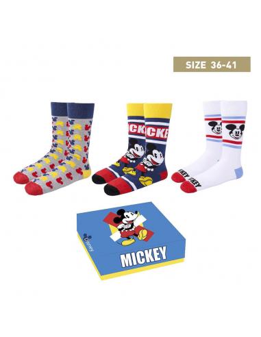 DIsney Pack de 3 Pares de calcetines Mickey Mouse 36-41