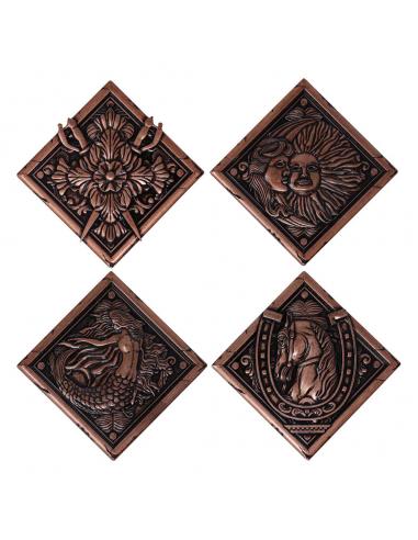 Resident Evil VIII Pack de 4 Medallóns House Crest Limited Edition