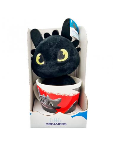 Taza + Peluche Toothless Como Entrenar a tu Dragon 18cm