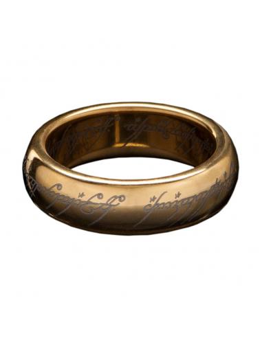 El Señor de los Anillos Anillo Único de tungsteno (bañado en oro) Talla 08