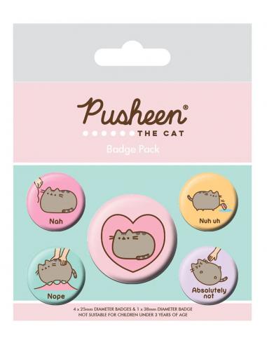 Pusheen Pack 5 Chapas Pusheen Nah